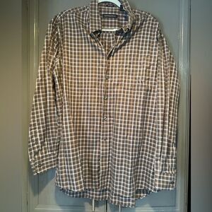 Hathaway NON-IRON Plaid Collared Button Down Shirt XL